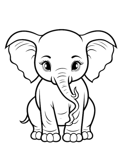 Bold and easy animal coloring page for kids cute animal Print