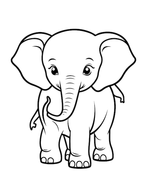 Bold and easy animal coloring page for kids cute animal Print