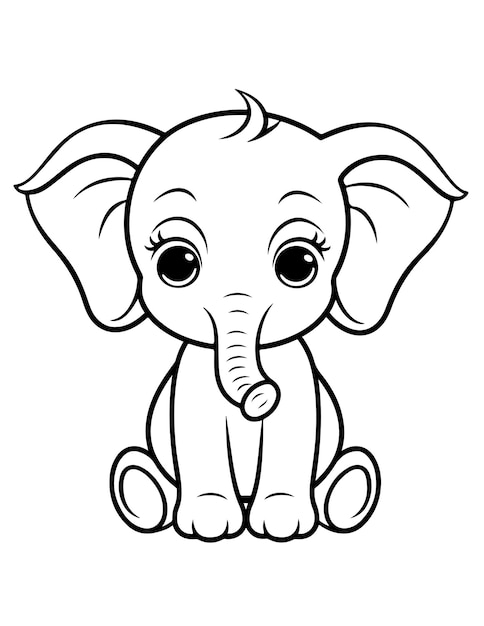 Bold and easy animal coloring page for kids cute animal Print