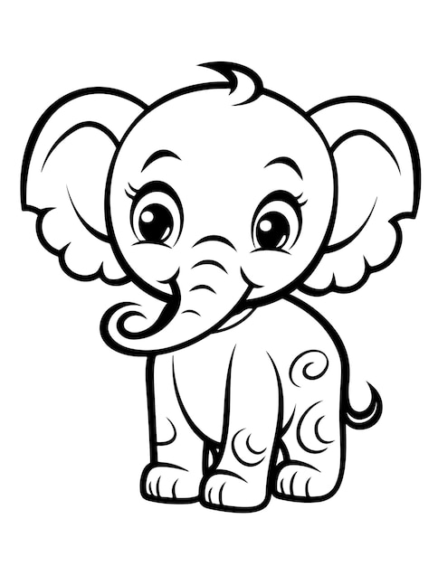 Bold and easy animal coloring page for kids cute animal