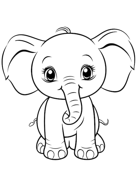 Bold and easy animal coloring page for kids cute animal