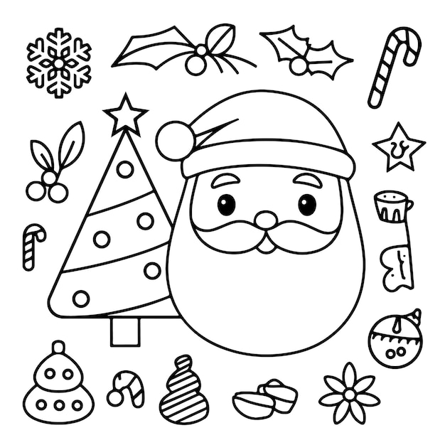 Vector bold and easy holiday coloring fun book simple and fun christmas coloring pages