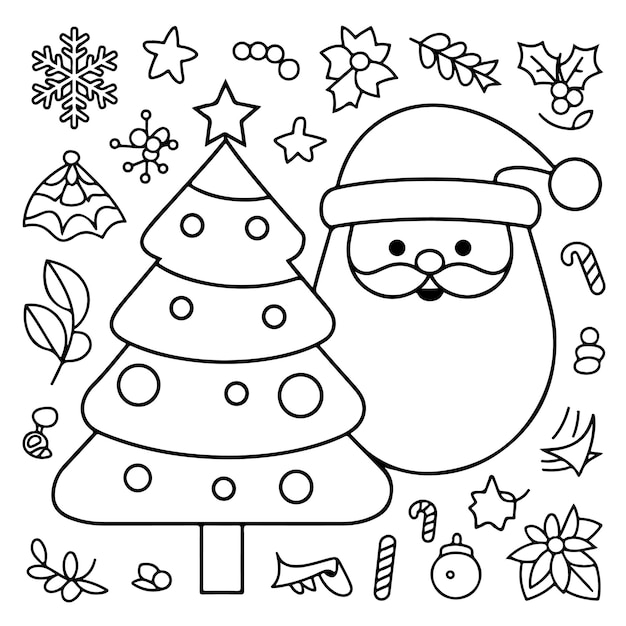 Vector bold and easy holiday coloring fun book simple and fun christmas coloring pages