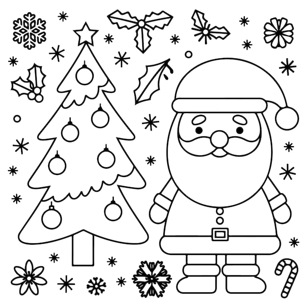 Vector bold and easy holiday coloring fun book simple and fun christmas coloring pages