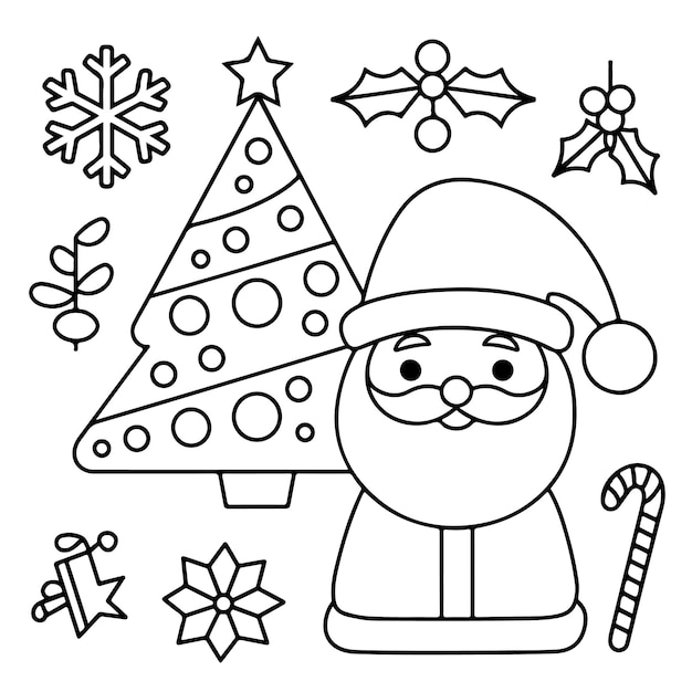 Vector bold and easy holiday coloring fun book simple and fun christmas coloring pages