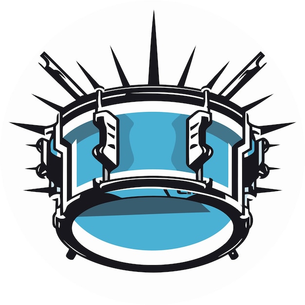 Vector a bold and edgy drum logo perfect for rock bands music festivals or any project that needs a powerful and dynamic visual