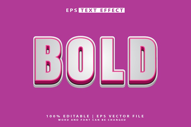 Vector bold editable 3d text effect