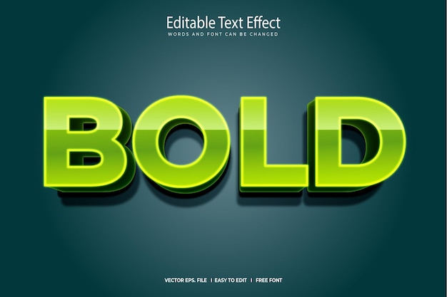 Vector bold editable text effect