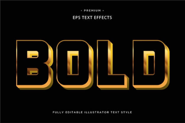 Bold golden 3d text effect  3d text style