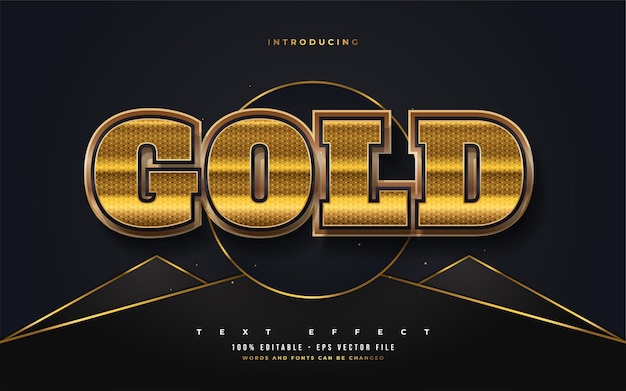 Bold Luxury Black and Gold Text Style with 3D and Embossed Effect. Editable Text Style Effect