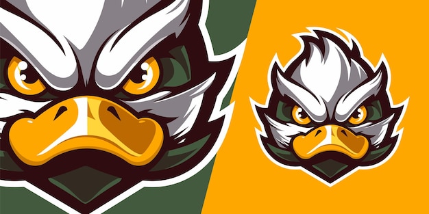 Bold Mascot Logo Design with Angry Duck Illustration for Sport Esport Team Badge Emblem