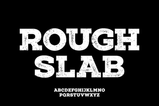 Bold rough slab font vector