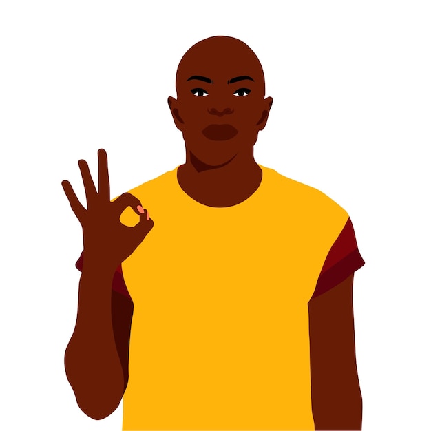 Bold stylish black man in elegant art style vector