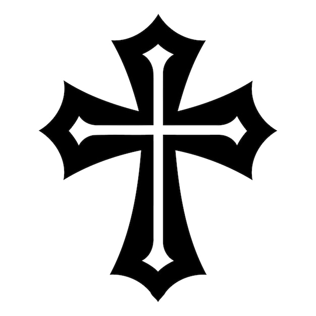 Vector a bold and stylized black cross perfect for tattoo designs religious artwork and spiritual imagery