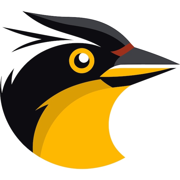 A bold stylized illustration of a birds head