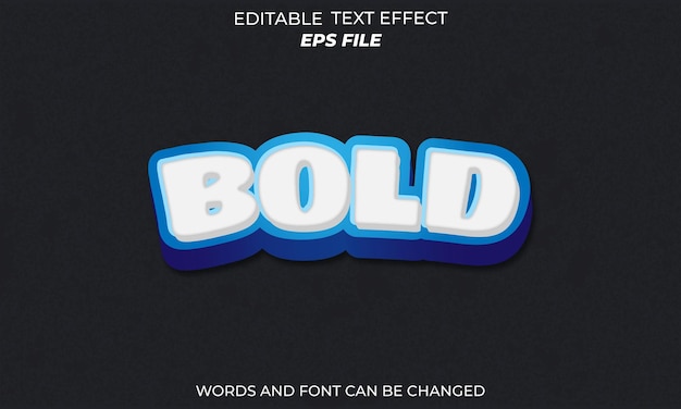 bold text effect font editable typography 3d text