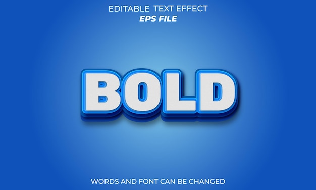 bold text effect strong 3d blue typeface font effect modern vector template