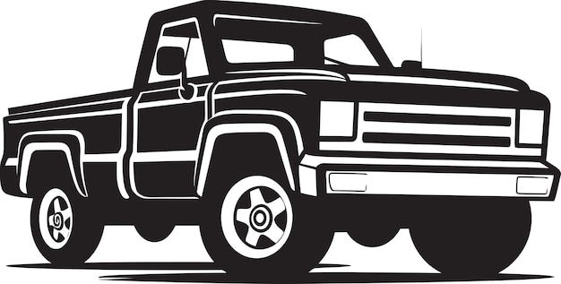 Vector bold vector art of a pickup truck with a rugged front grille and off road equipment