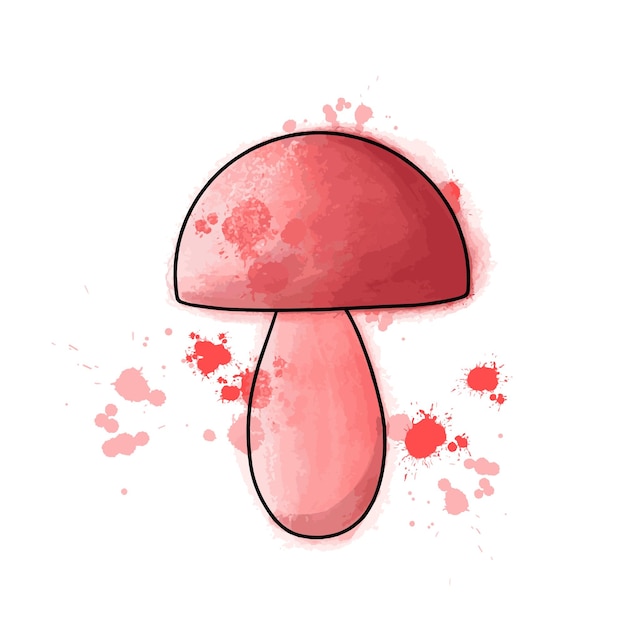 Boletus mushroom porcini cep Digital tracing illustration