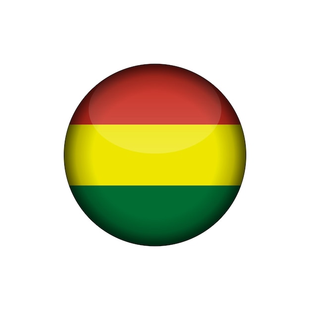 Bolivia Flag Circle Button Vector Template