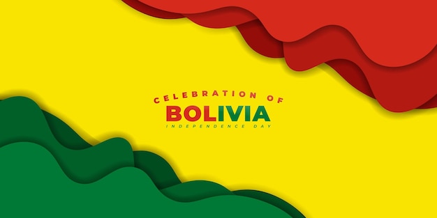 Bolivia Independence Day design with paper cut of red and green colors