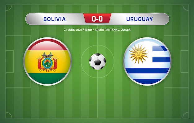 Bolivia vs Uruguay scoreboard broadcast football south americas tournament 2021