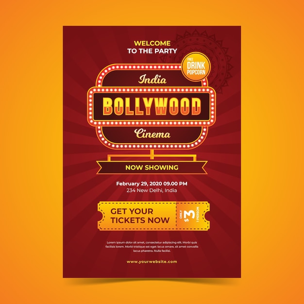 Bollywood party poster template