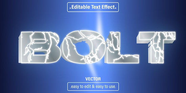 Bolt text effect, editable text style