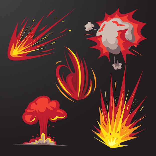 Bomb explosion effect vector set