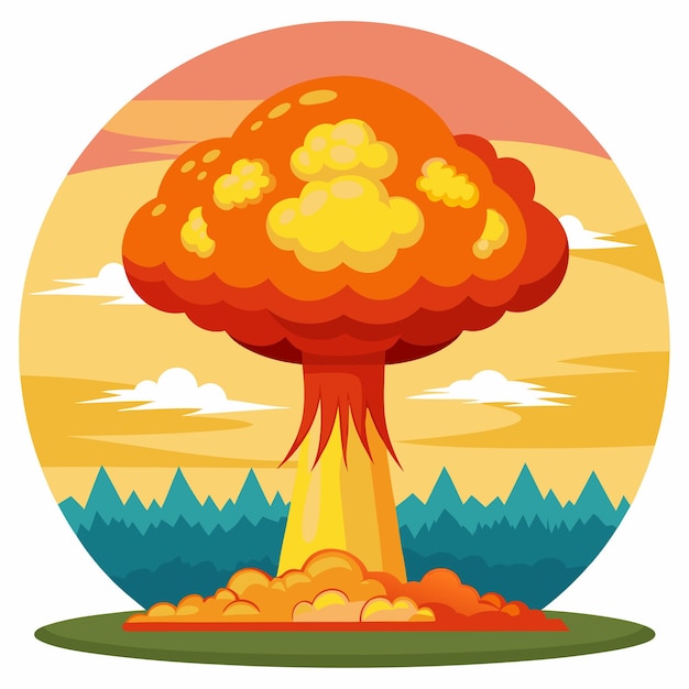 Vector bomb explosion mushroom cloud