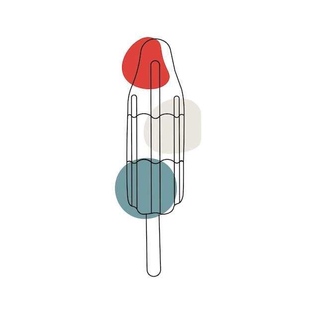 Bomb pop Ice Simple Line Art Illustration Logo