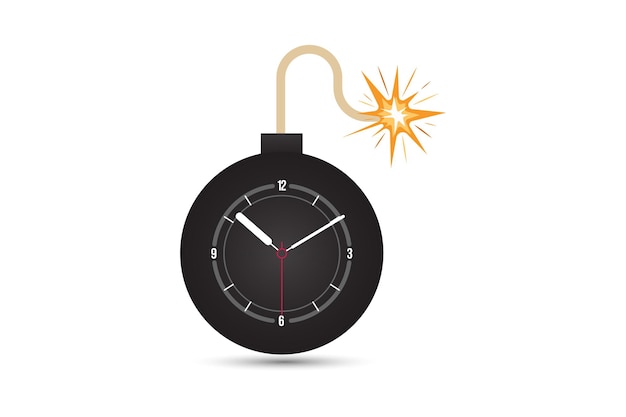 Bomb with clock timer illustration Premium Vector