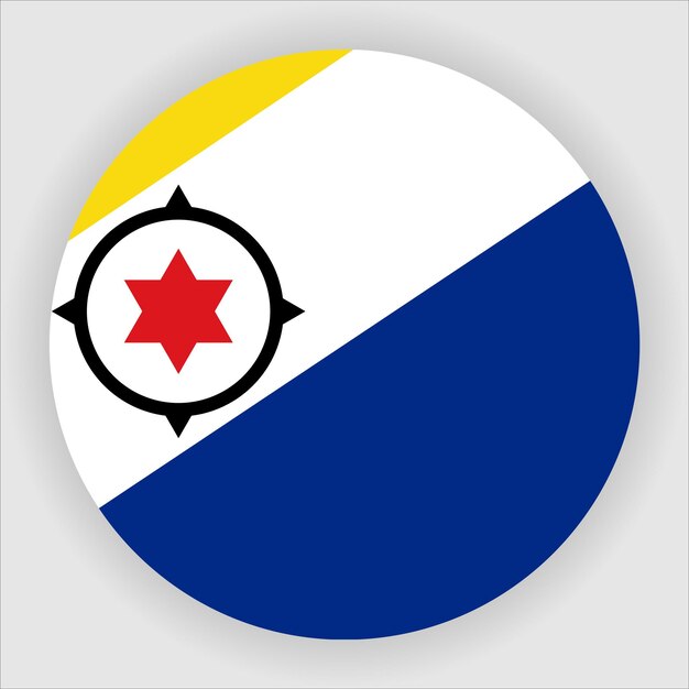 Vector bonaire flat rounded flag icon