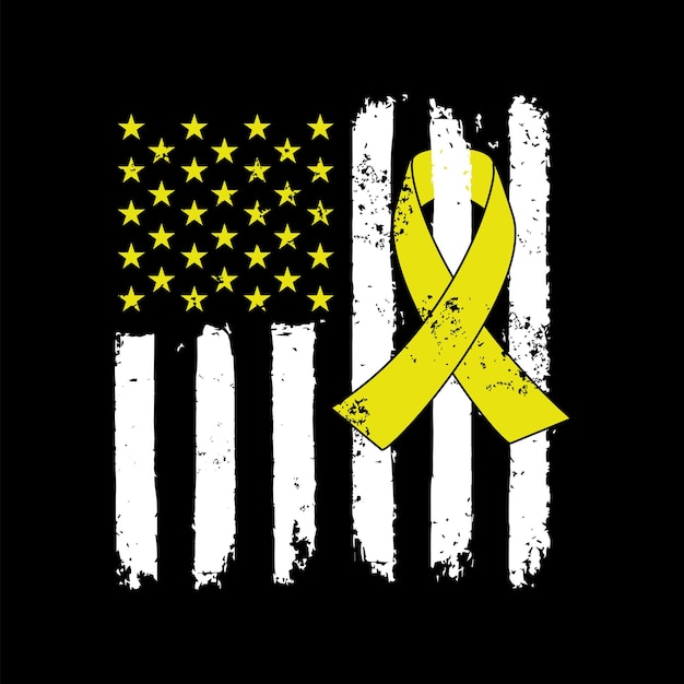 Bone Cancer Awareness USA Flag T Shirt Design vector