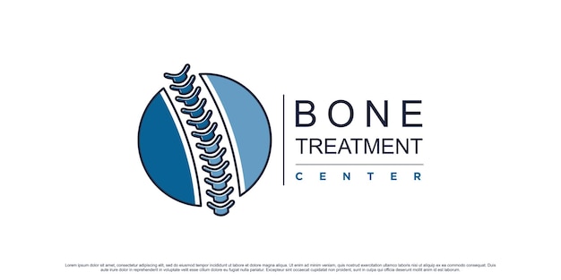 Bone clinic logo design for massage teraphy with creative element Premium Vector