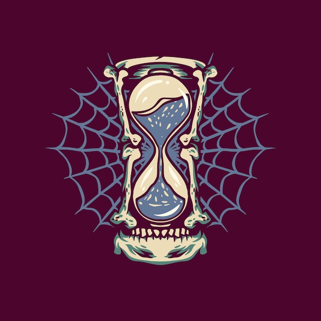 Bone Hourglass Retro Illustration