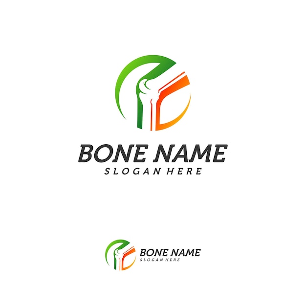 Bone logo design concept vector template, Bone Treatment Icon Creative Symbol. Human leg Illustration