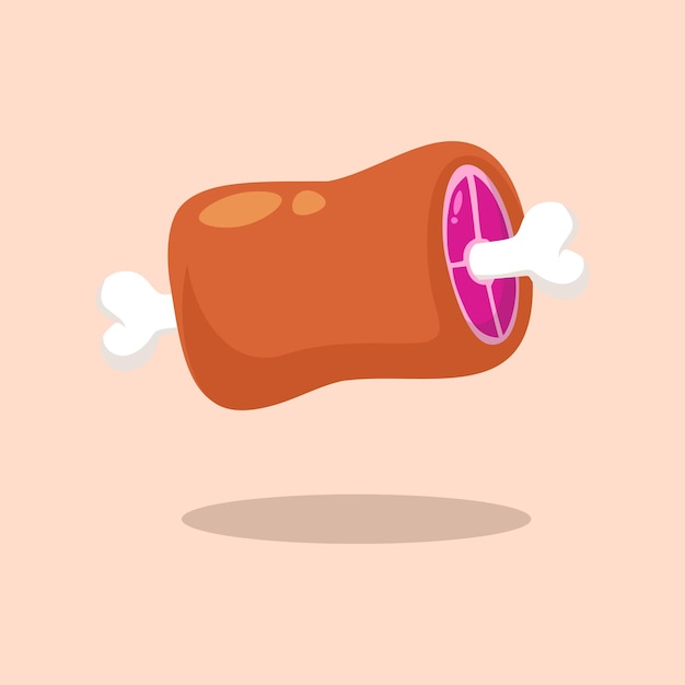 Bone with meat icon vector illustration