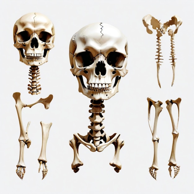 Bones vector set white background isolated a high quality