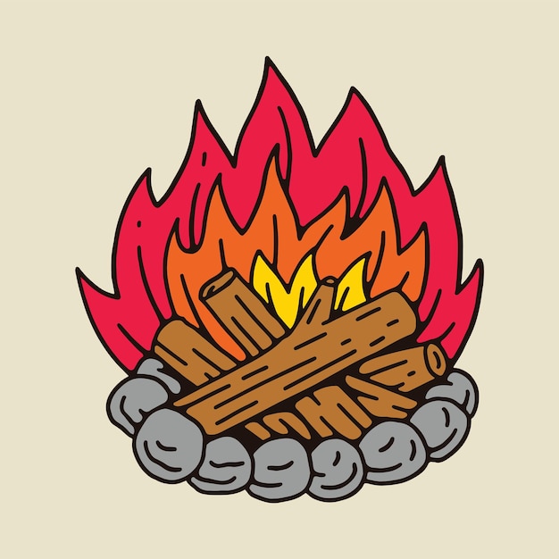 Bonfire graphic illustration vector art tshirt design