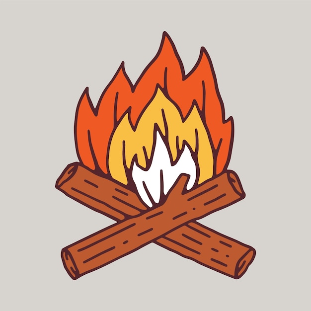 Bonfire graphic illustration vector art tshirt design