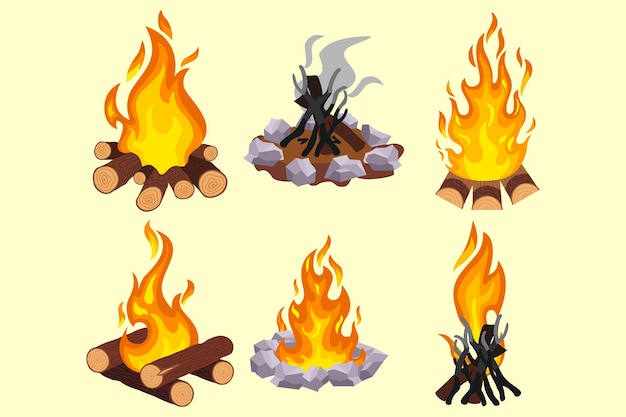 bonfire icon or fire woods for camping