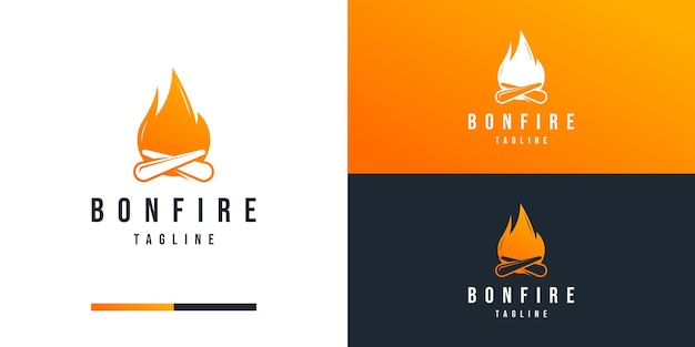 bonfire logo design template for adventure business