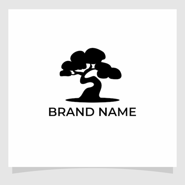 Bonsai logo design vector illustration Premium EPS 10