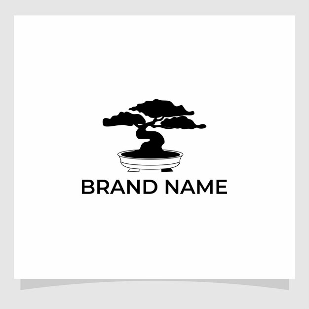 Bonsai logo design vector illustration Premium EPS 10