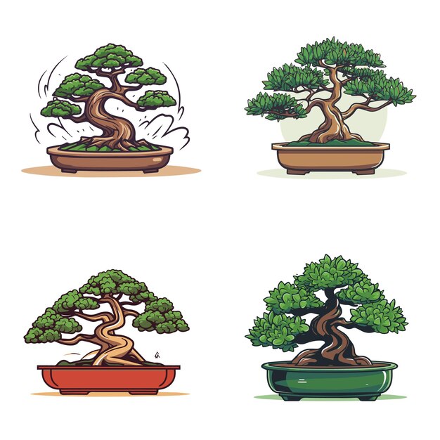 Vector bonsai tree concept illustration