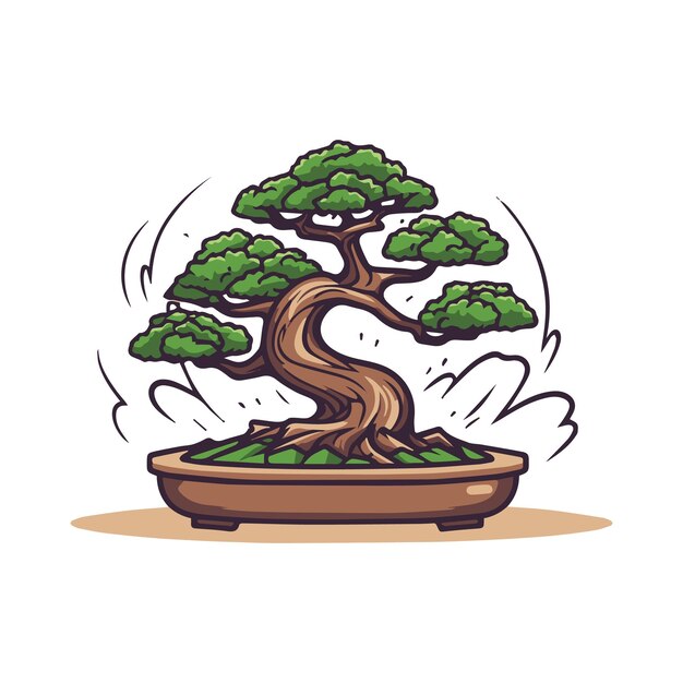 Vector bonsai tree concept illustration