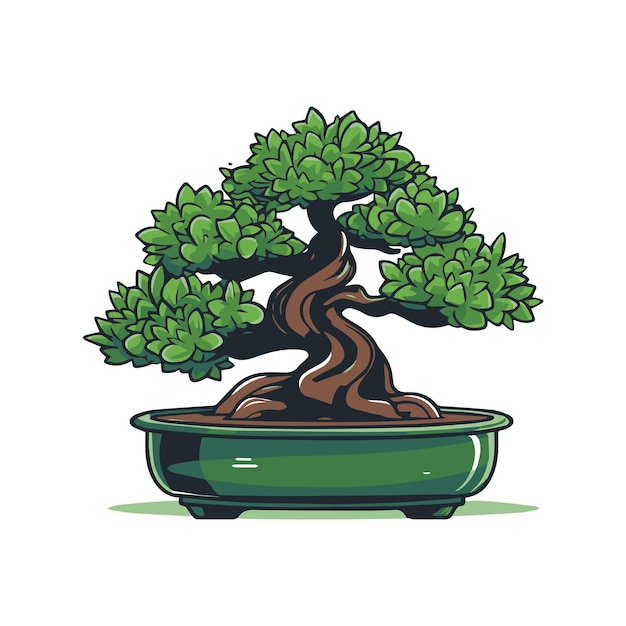 Vector bonsai tree concept illustration