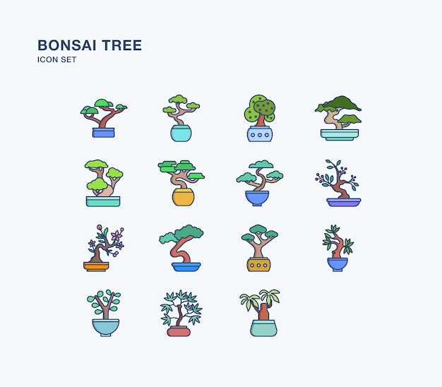 Bonsai Tree vector icons