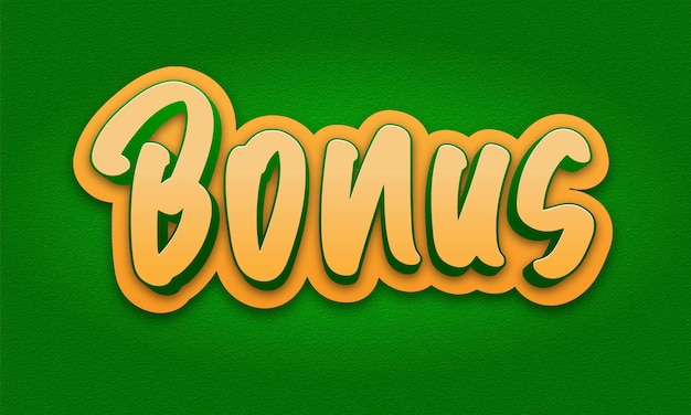 Bonus 3D text effect template design